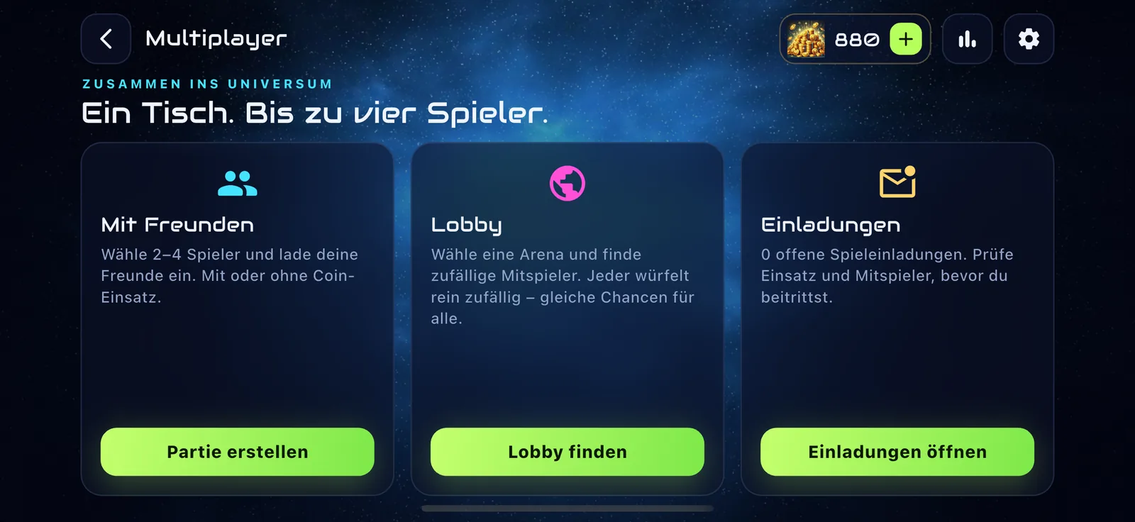 Multiplayer hub with friends, lobby and invitations